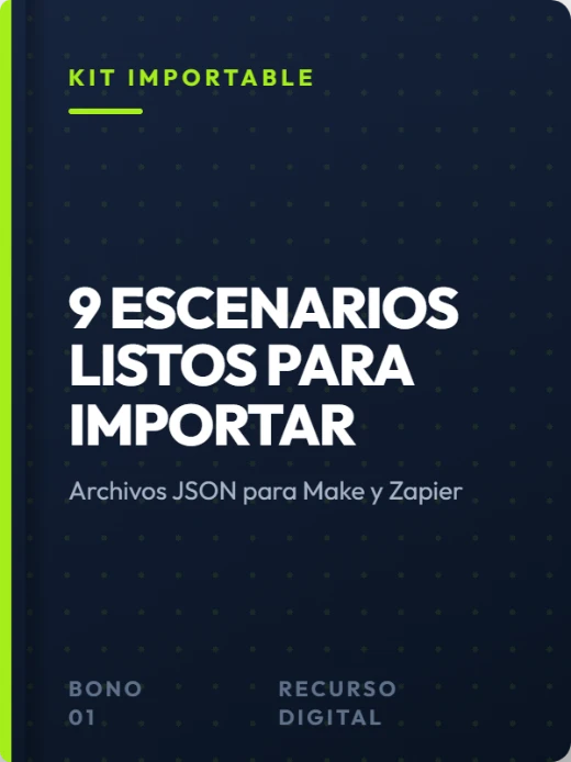 Mockup del kit de plantillas para Make y Zapier