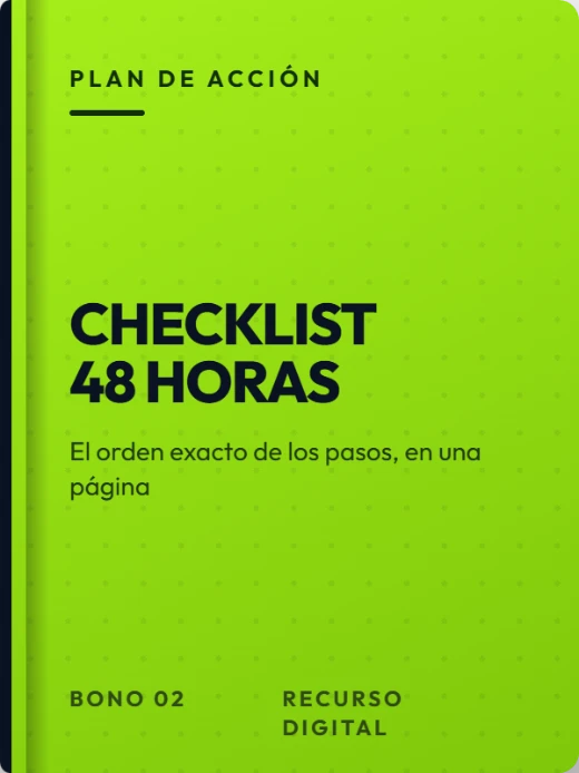 Mockup del checklist de implementación en 48 horas