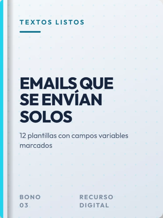 Mockup del cuaderno de emails automatizados